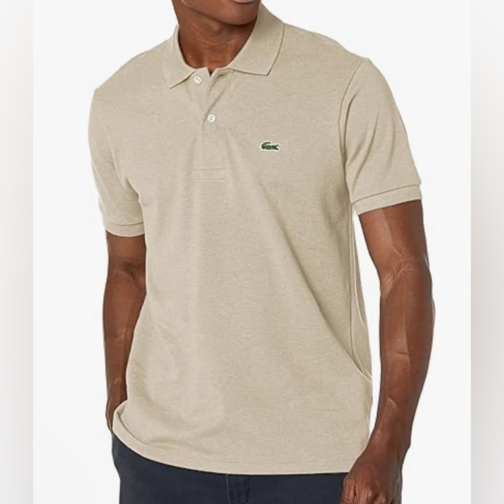 NWT Lacoste s/s beige polo size small